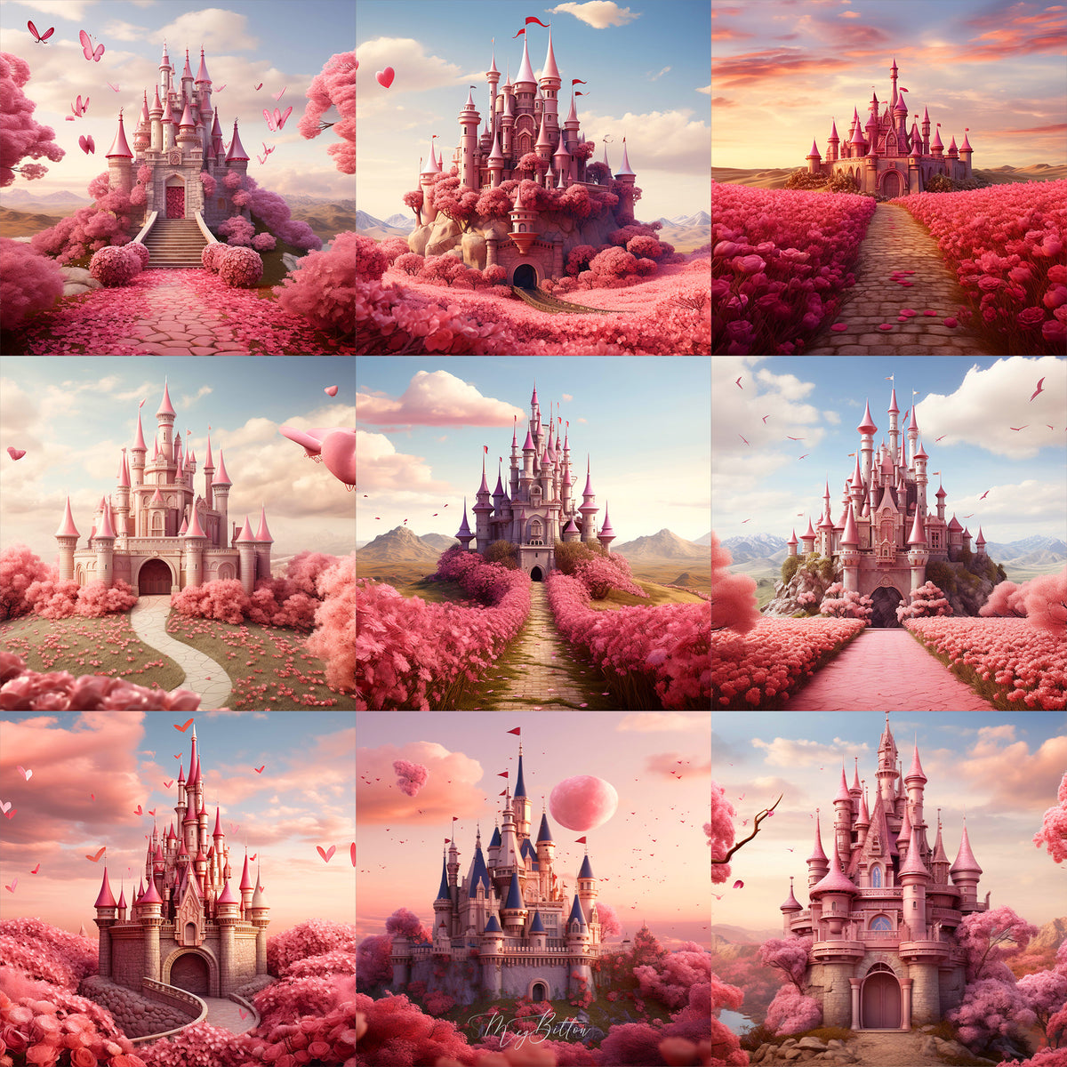 Valentine Castle Background Bundle