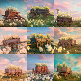 Daffodil Wagon Background Bundle