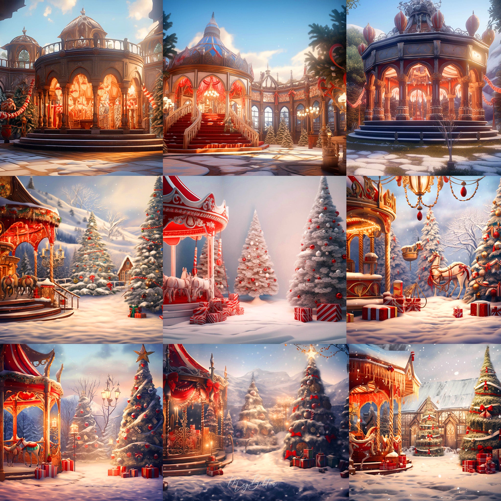 Holiday Pavilion Background Bundle