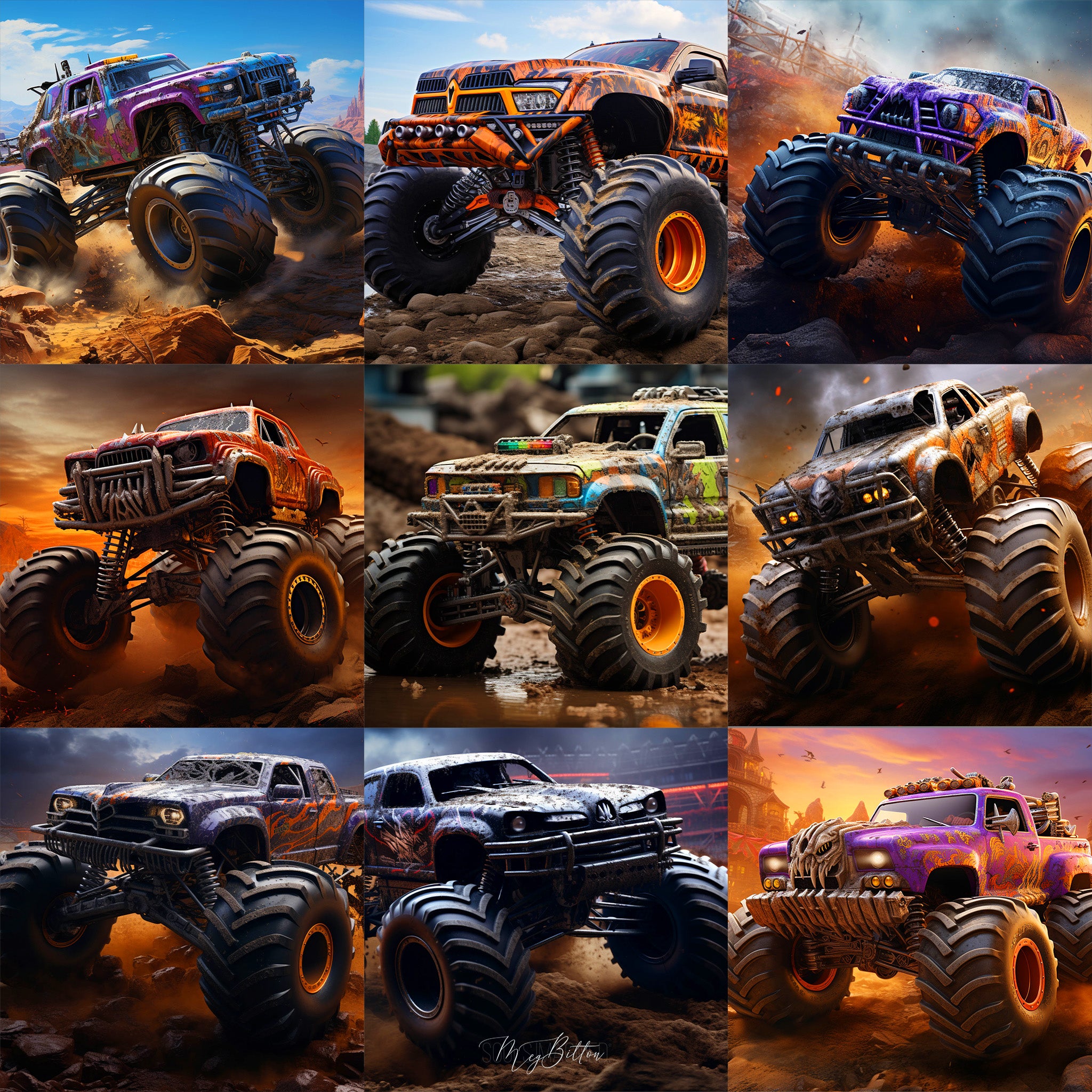 Ultimate Monster Truck Background Bundle