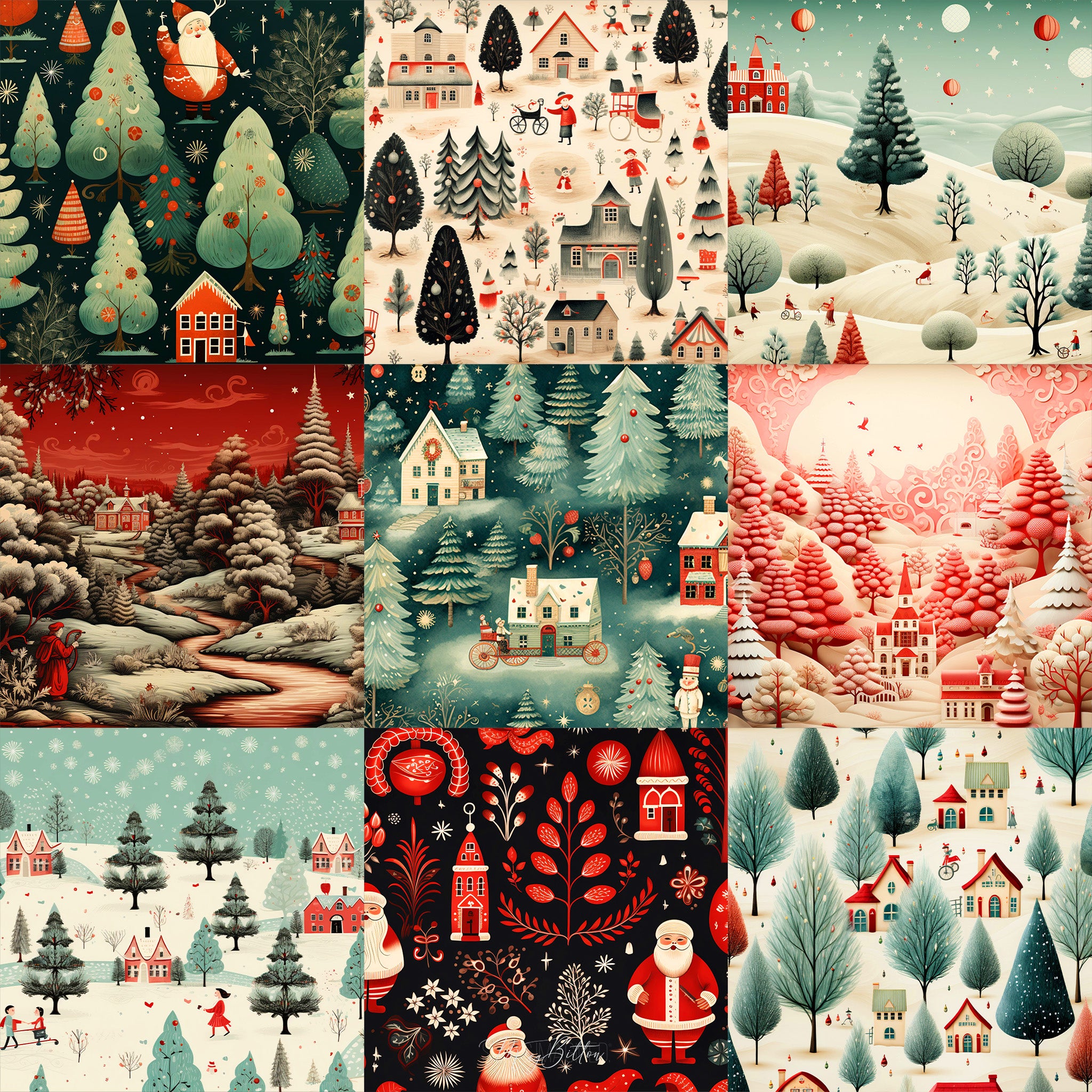 Ultimate Vintage Christmas Wrapping Paper Texture Bundle