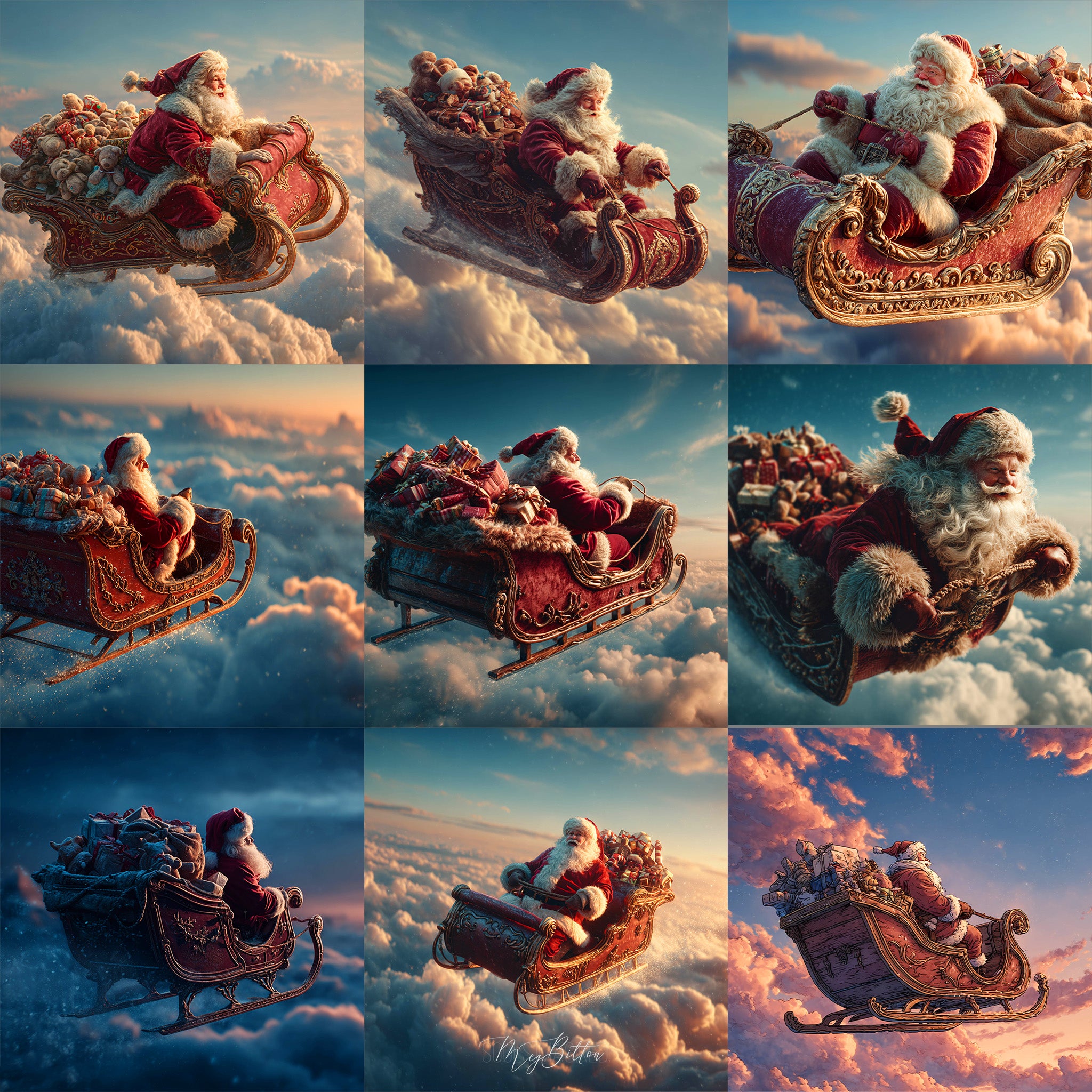 Santa's Flight Background Bundle