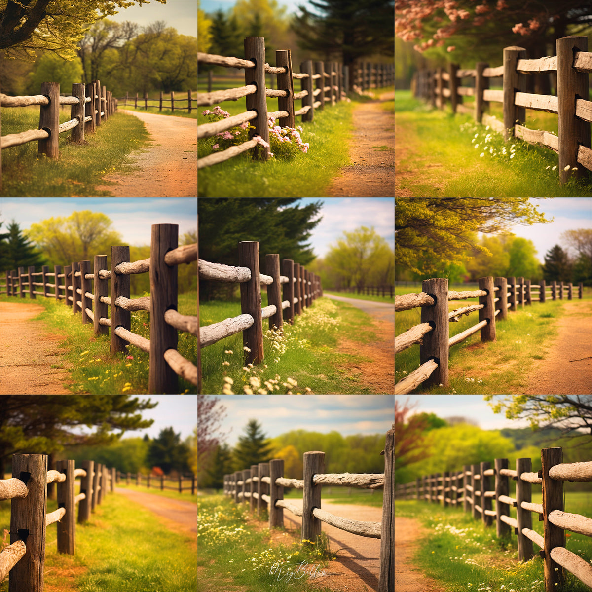 Summer Fence Background Bundle