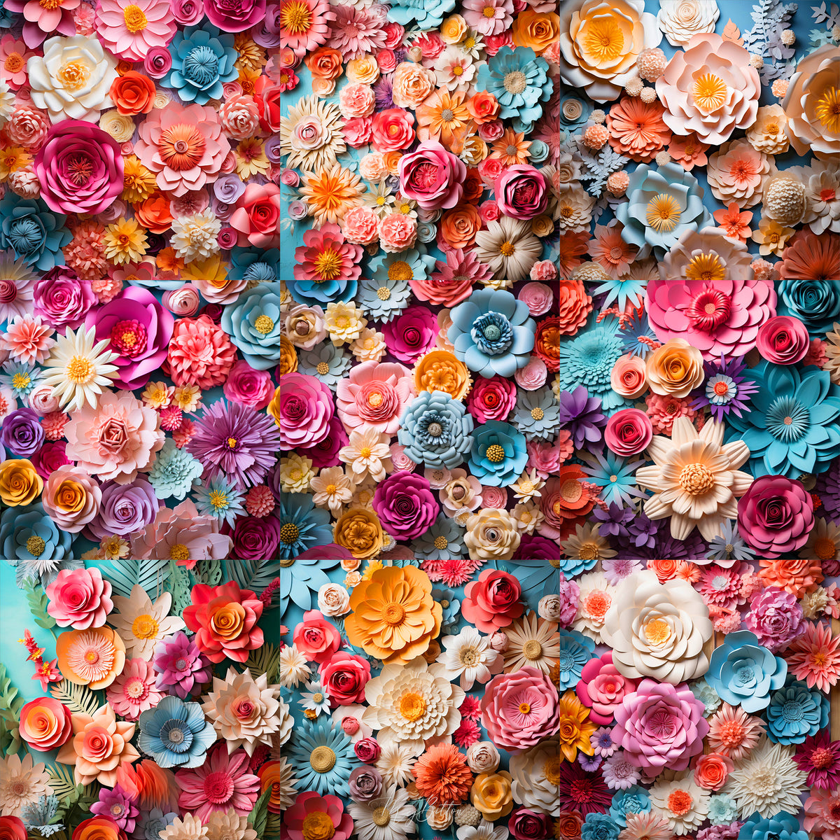 Ultimate Paper Flowers Portrait Background Bundle