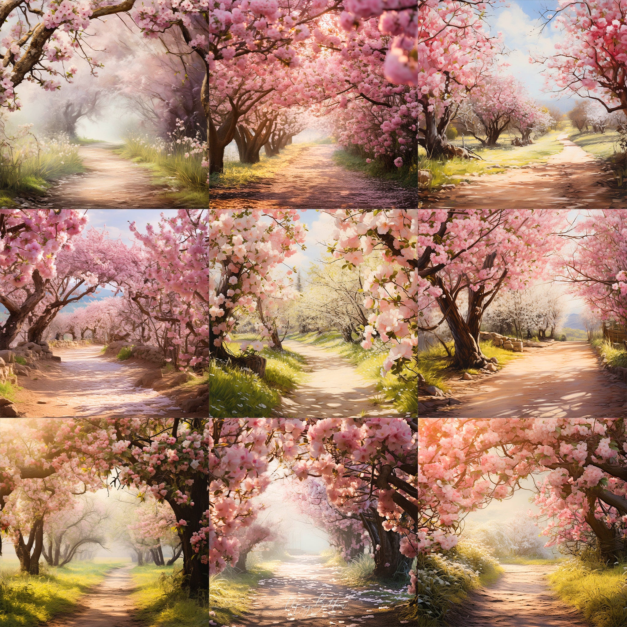 Painted Blossoms Background Bundle