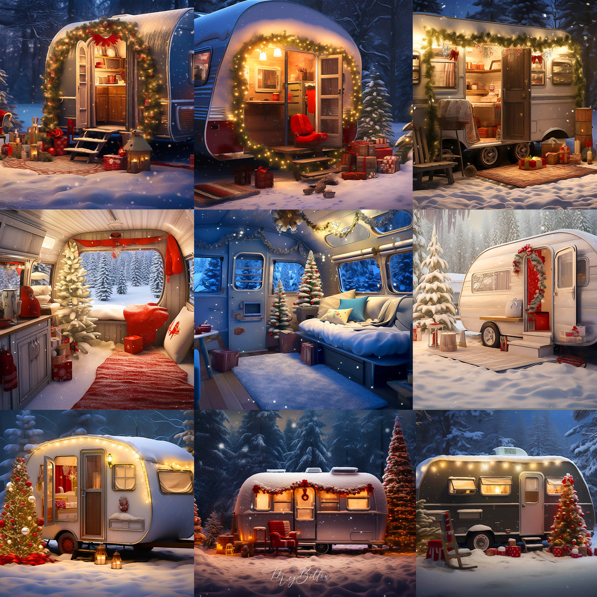 Christmas Camper Background Bundle - Meg Bitton Productions