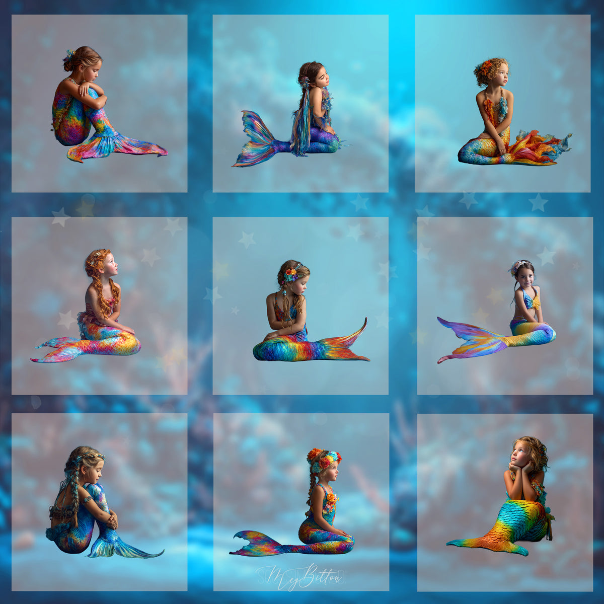 Magical Sitting Mermaid Model Overlays