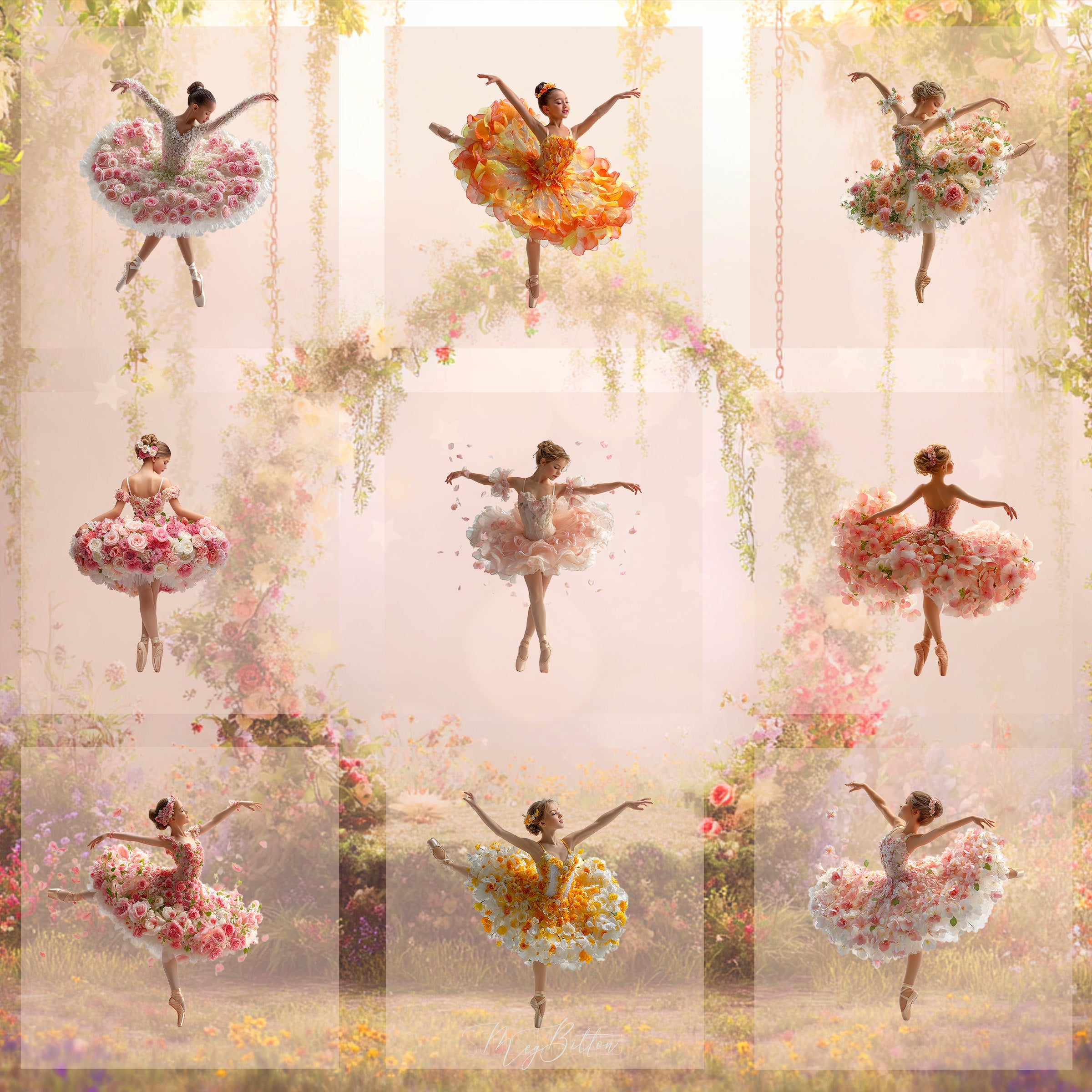 Magical Floral Ballerina Overlays