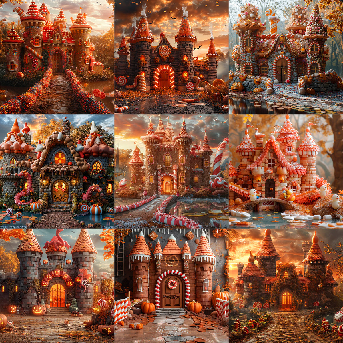 Candy Corn Castle Background Bundle