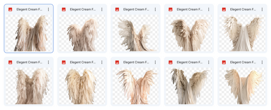 Magical Elegant Cream Feathered Wings