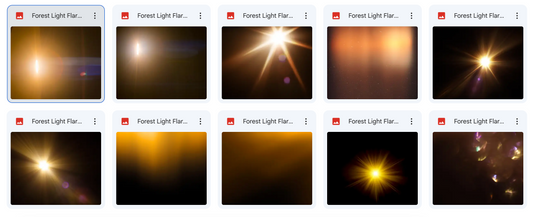 Magical Digital Overlays: Forest Light Flares - Meg Bitton Productions