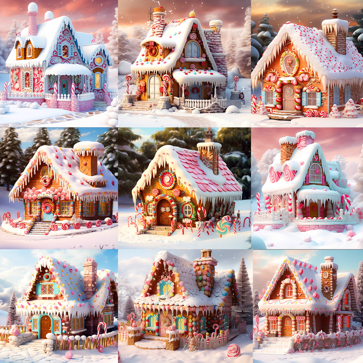 Gingerbread House Background Bundle - Meg Bitton Productions