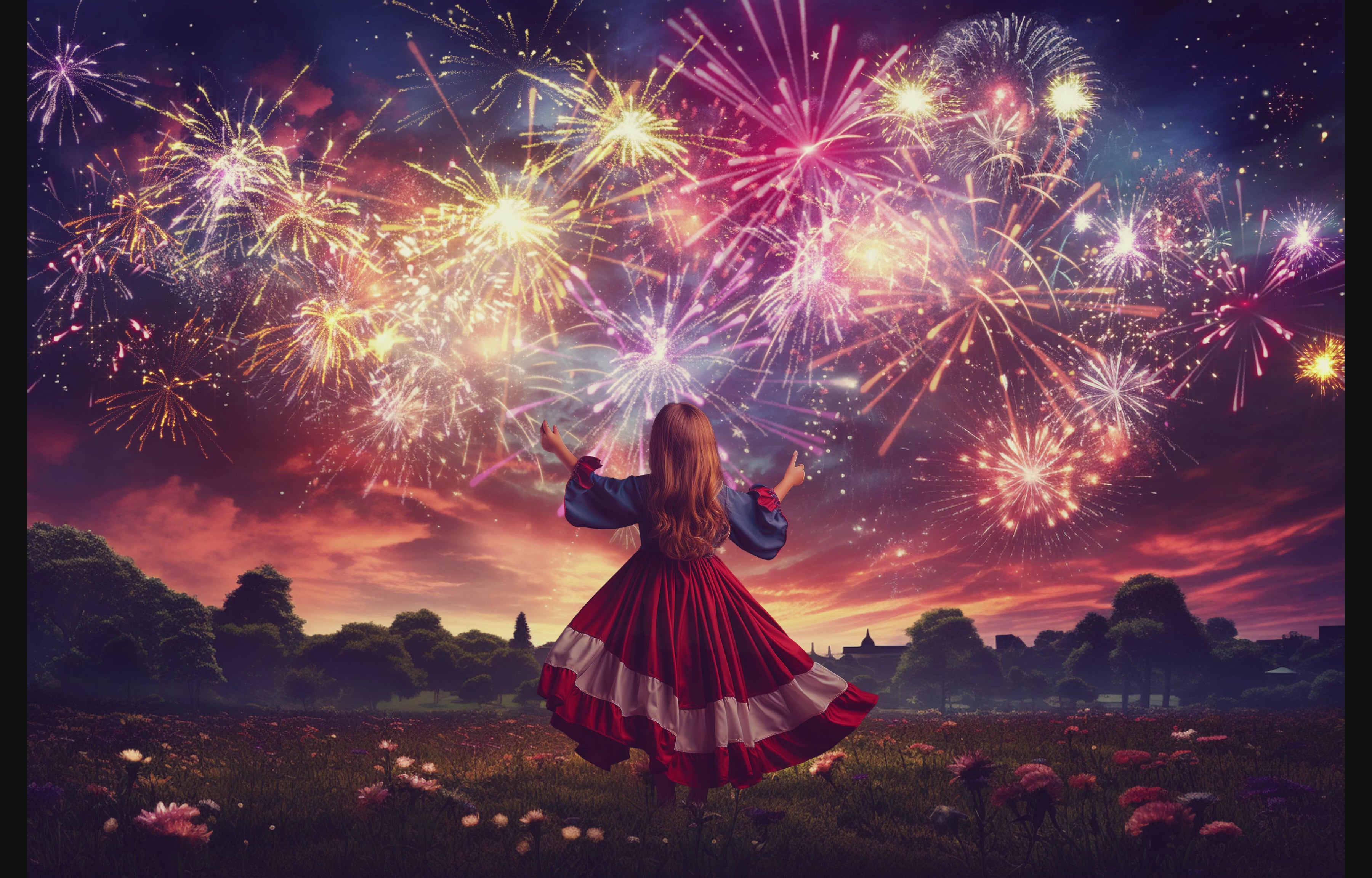 Magical Moving Fireworks Overlays