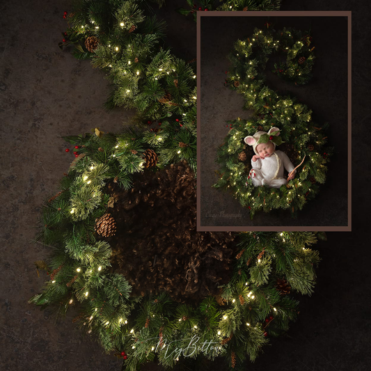 Digital Background: Christmas Garland - Meg Bitton Productions