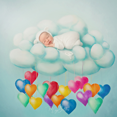Digital Background: Cloud With Balloons - Meg Bitton Productions