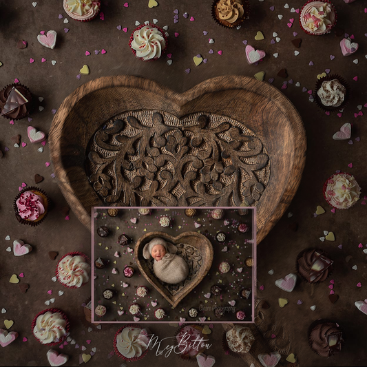 Digital Background: Valentine Cupcakes - Meg Bitton Productions