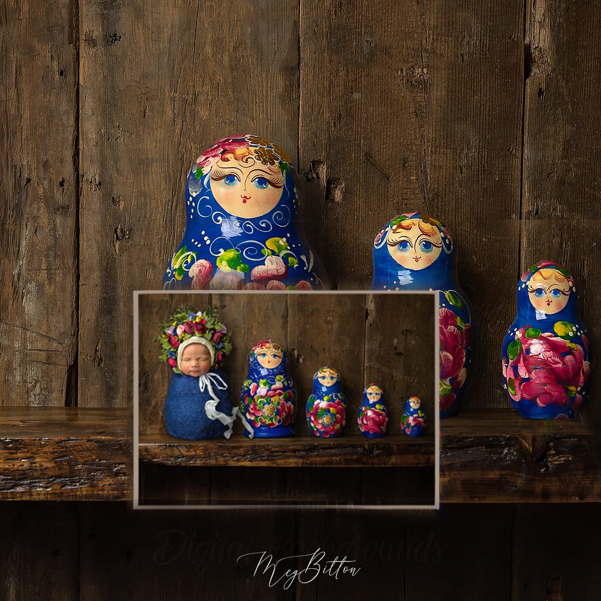 Digital Background: Vintage Russian Dolls - Meg Bitton Productions