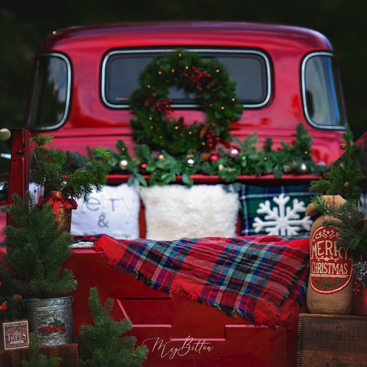 Digital Background: Christmas Truck Up Close - Meg Bitton Productions