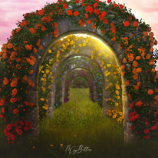Digital Background: Floral Archways - Meg Bitton Productions