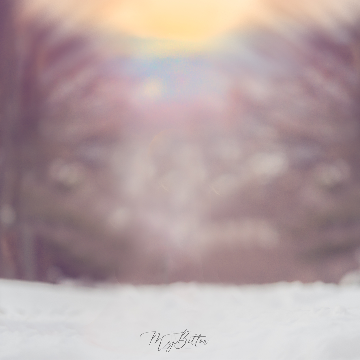 Digital Background: Pastel Sunset Snow - Meg Bitton Productions