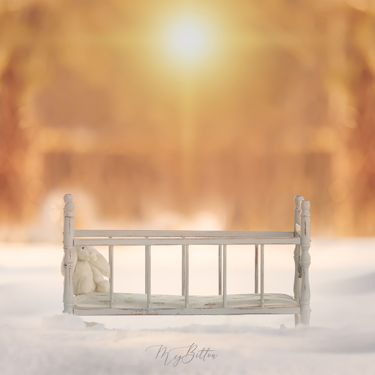 Digital Background: Sunshine Snow Crib - Meg Bitton Productions