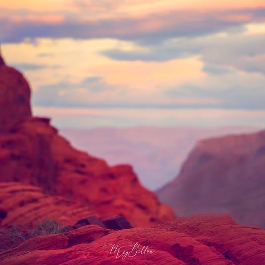 Digital Background: Valley of Fire Sunset - Blue - Meg Bitton Productions