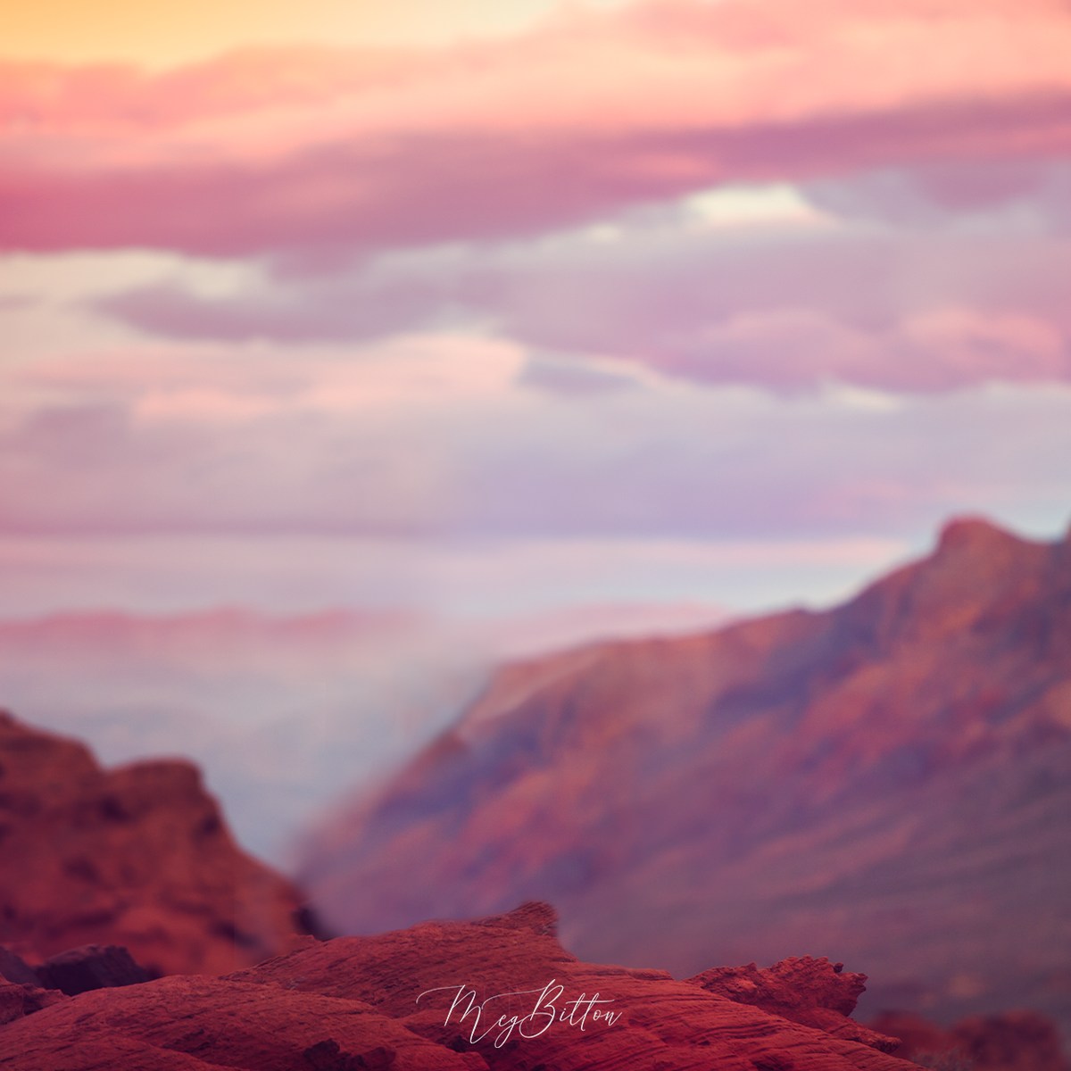 Digital Background: Valley of Fire Sunset - Lavender - Meg Bitton Productions