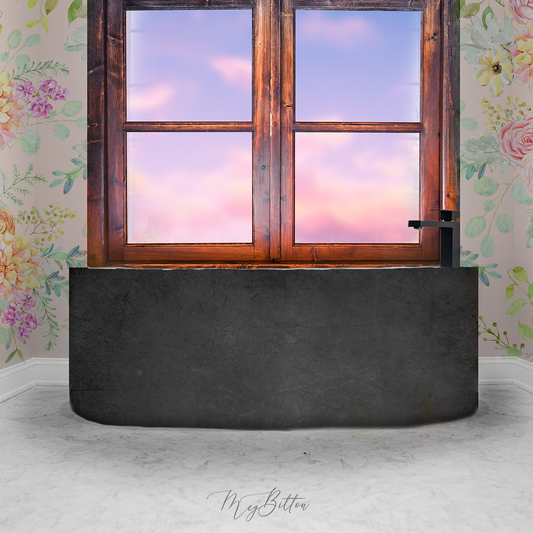 Digital Background: Wallpapered Bathroom - Meg Bitton Productions