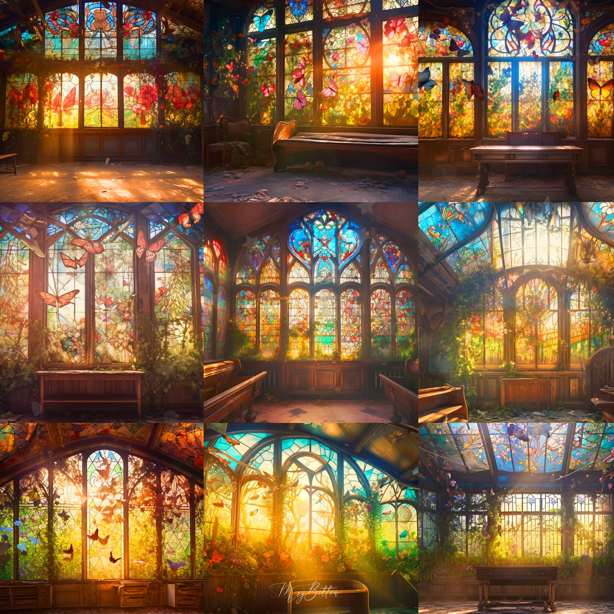 Beautifully Abandoned Rooms Digital Background Bundle