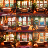 Boho Bathrooms Digital Background Bundle - Meg Bitton Productions