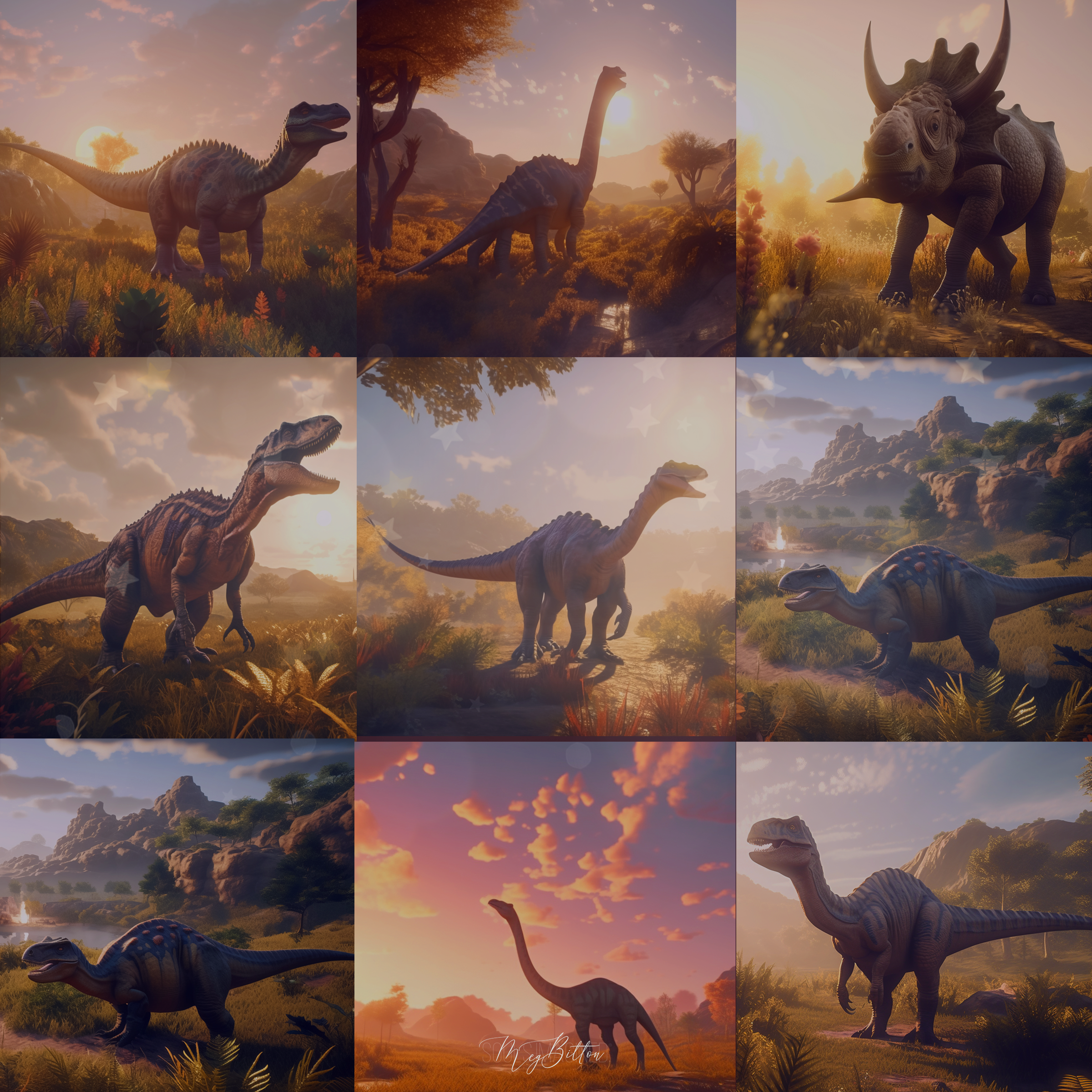 Prehistoric Digital Background Bundle