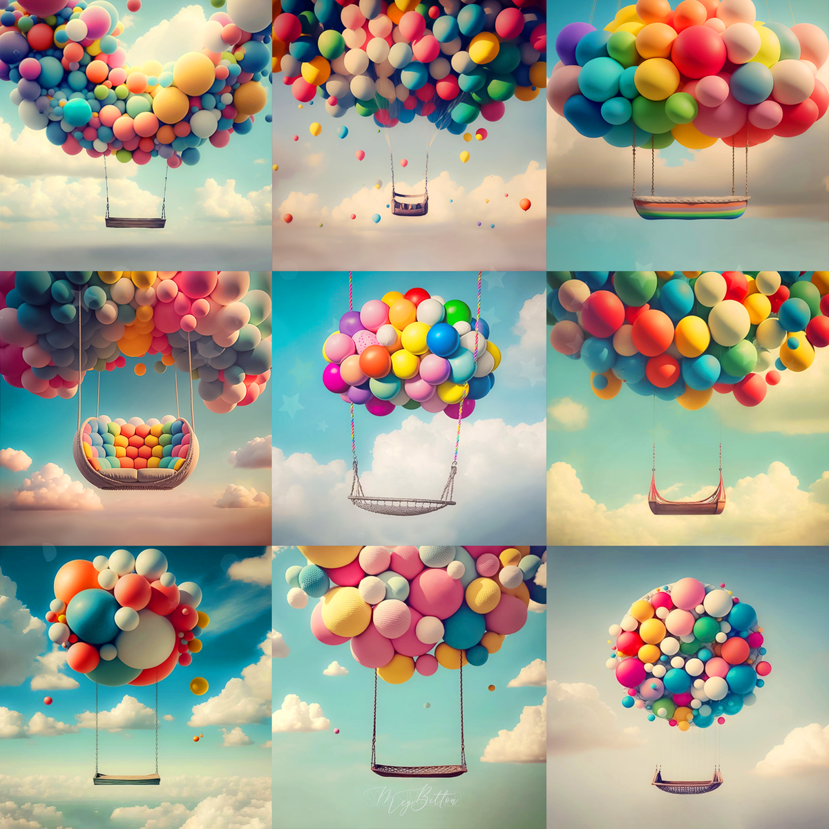 Balloon Swing Digital Background Bundle - Meg Bitton Productions