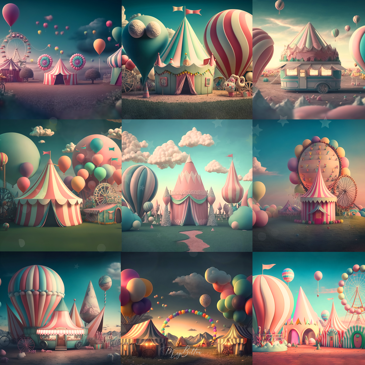 The Dreamy Carnival Digital Background Bundle - Meg Bitton Productions
