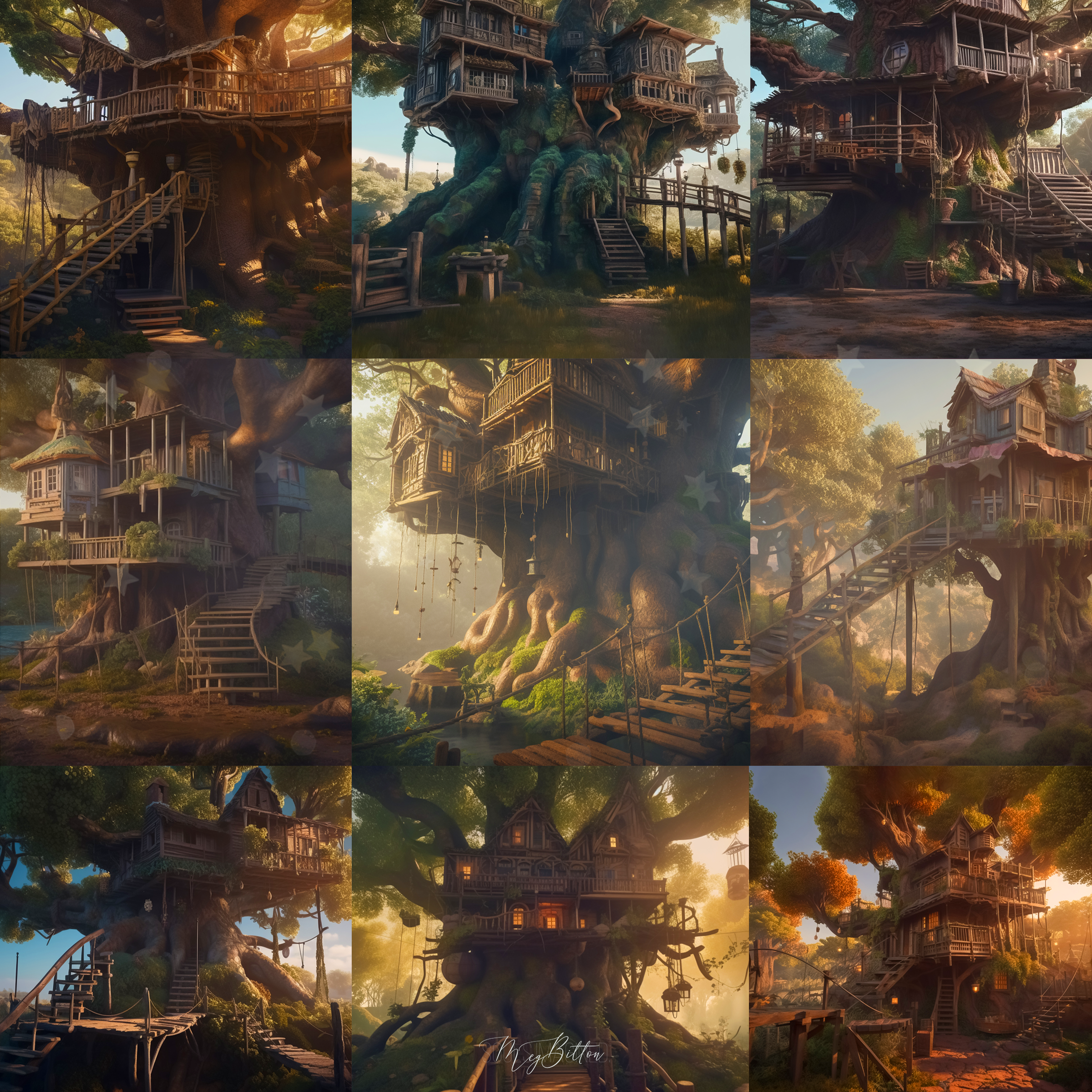 Neverland Treehouse Digital Background Bundle