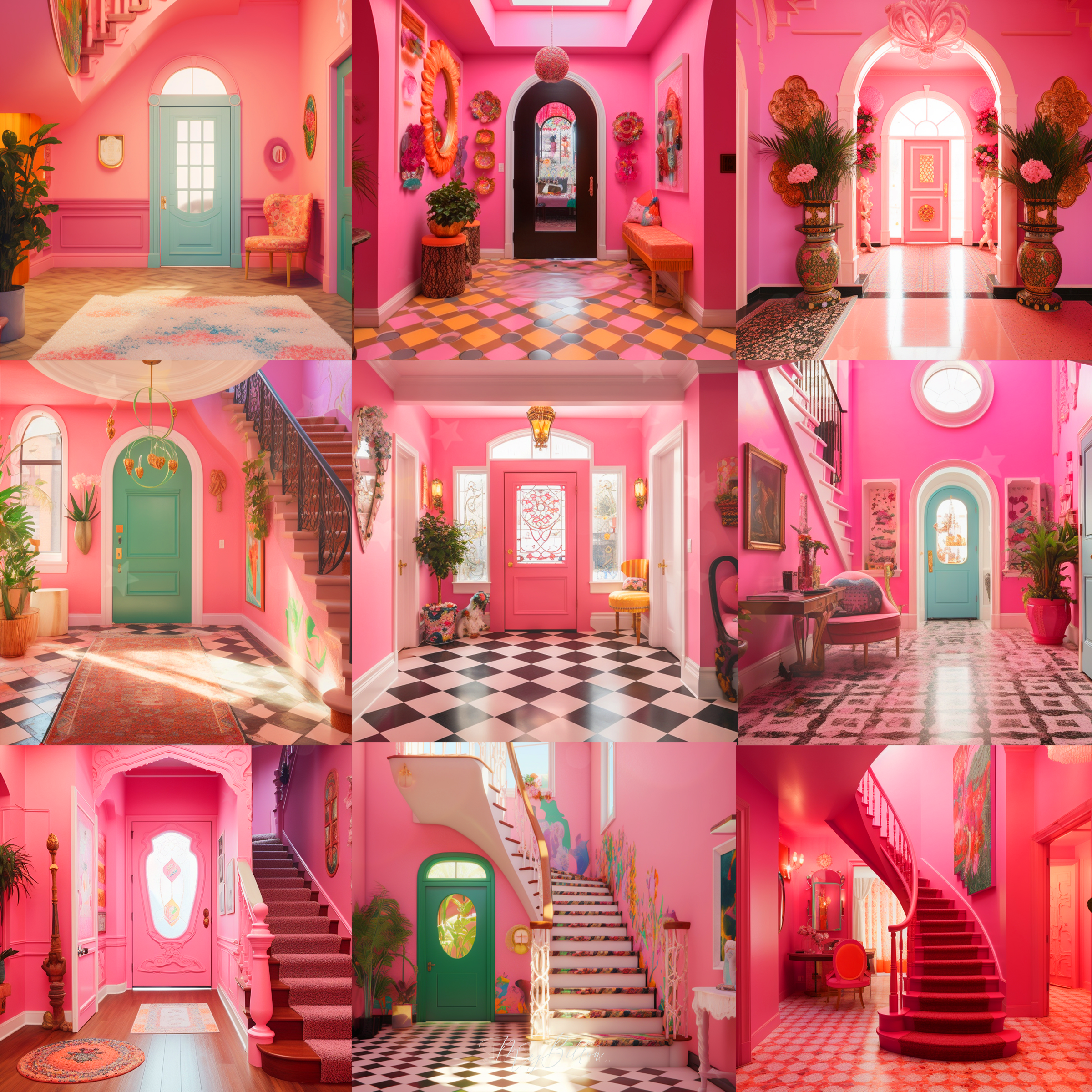 Pink Foyers Digital Background Bundle