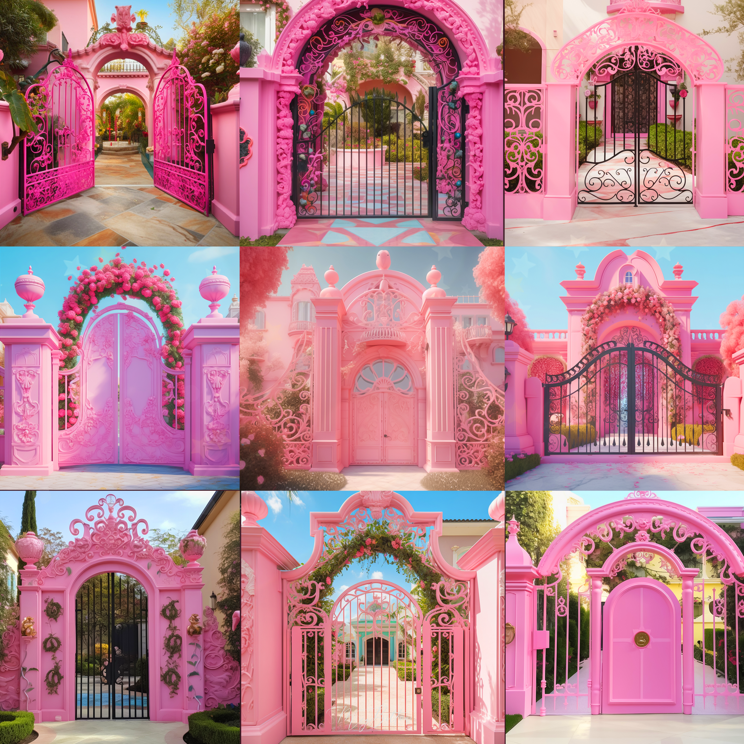 Pink Gates Digital Background Bundle