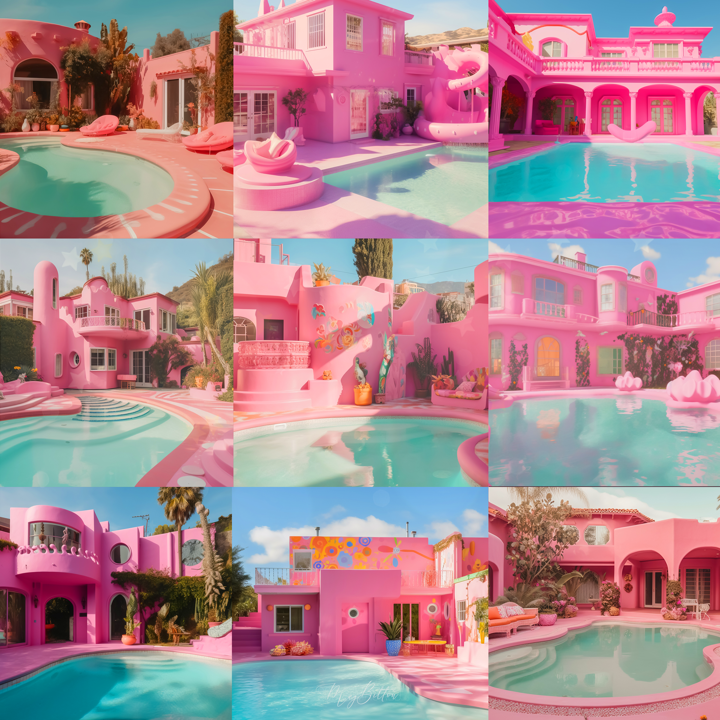 Pink Pools Digital Background Bundle