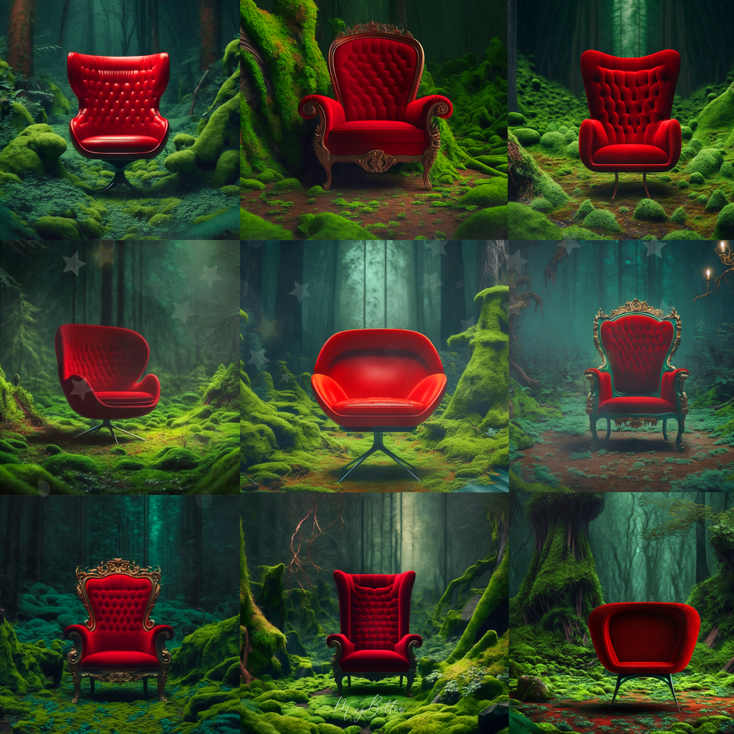 Ruby Forest Chair Digital Background Bundle