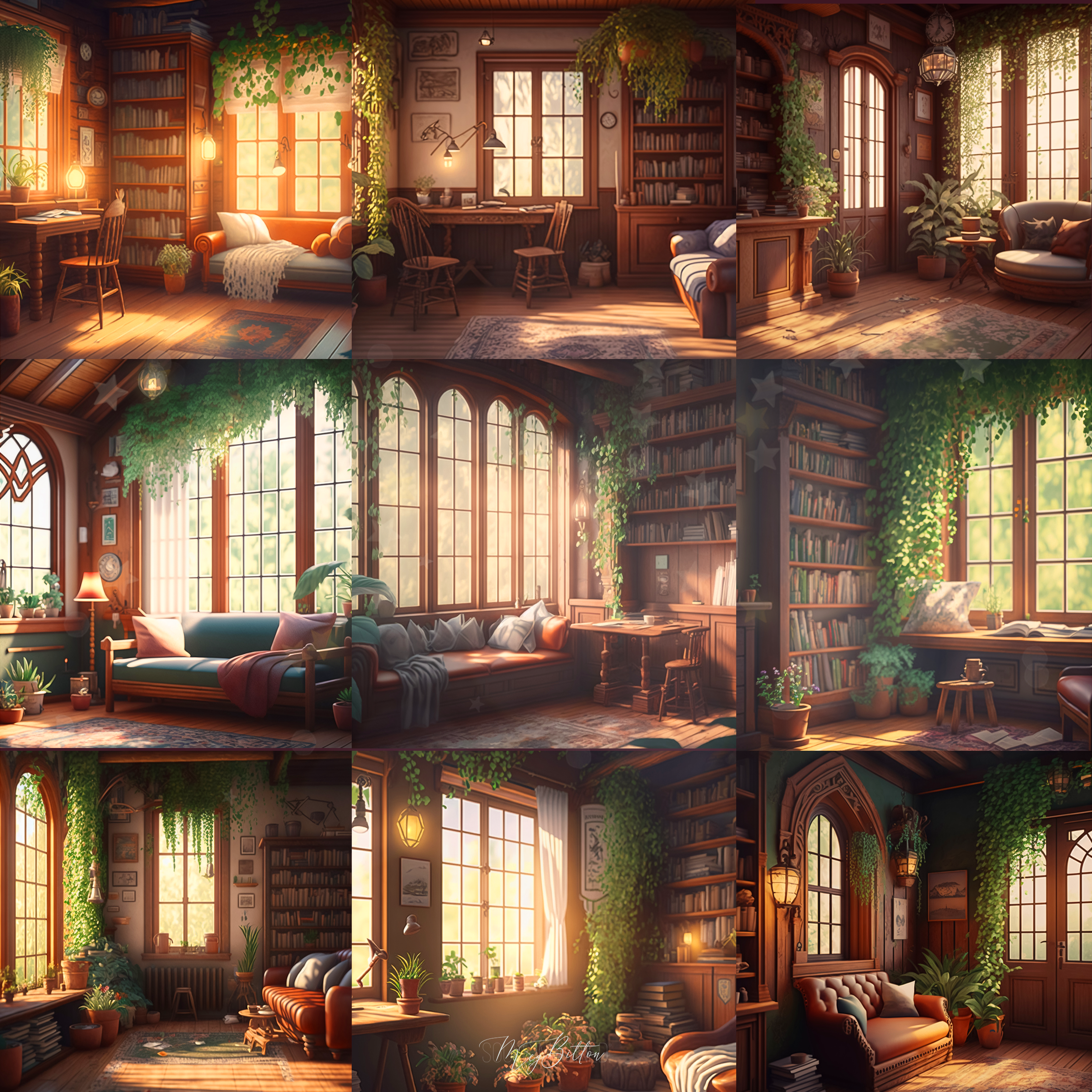 Rustic Library Digital Background bundle