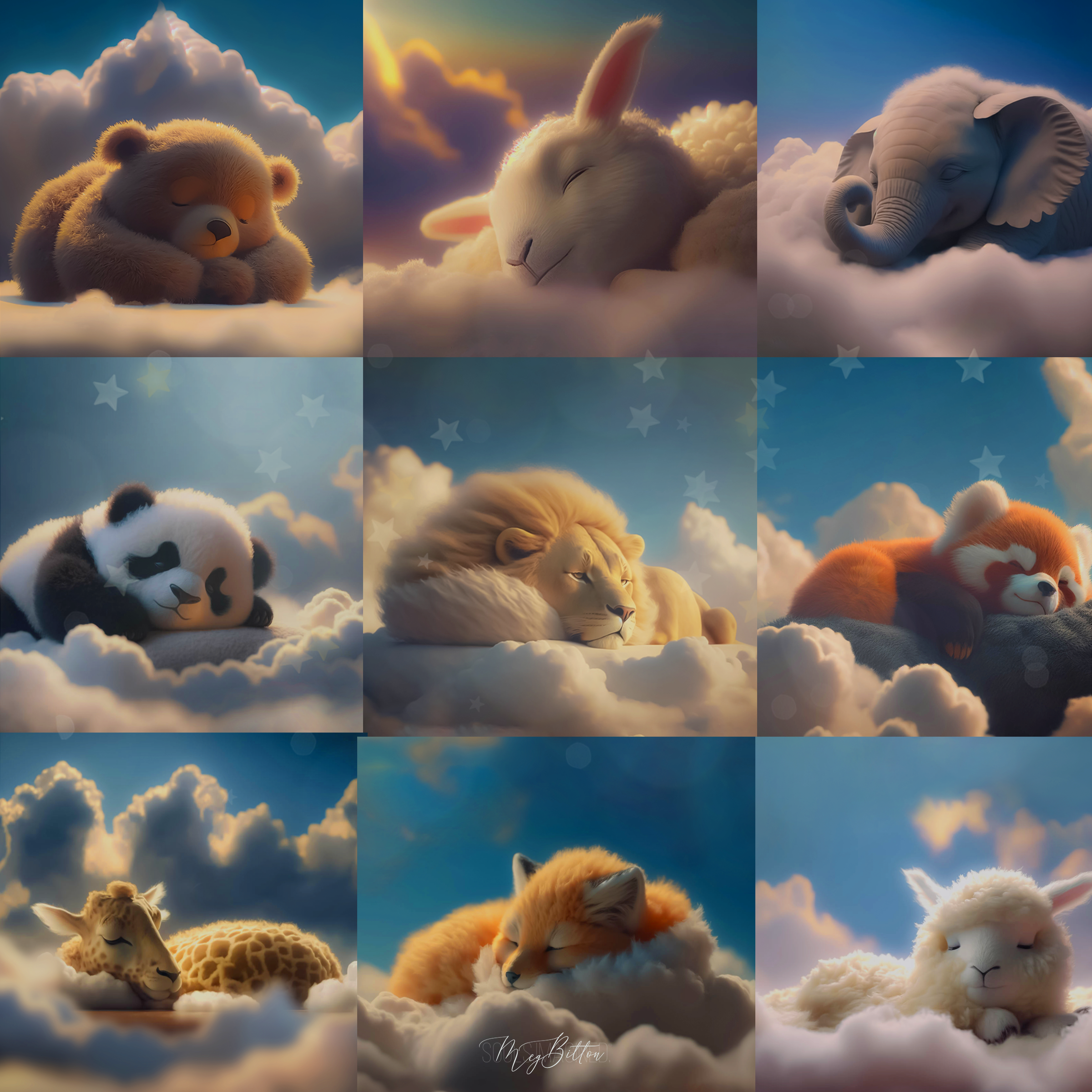 Sleepy Friends Digital Background Bundle