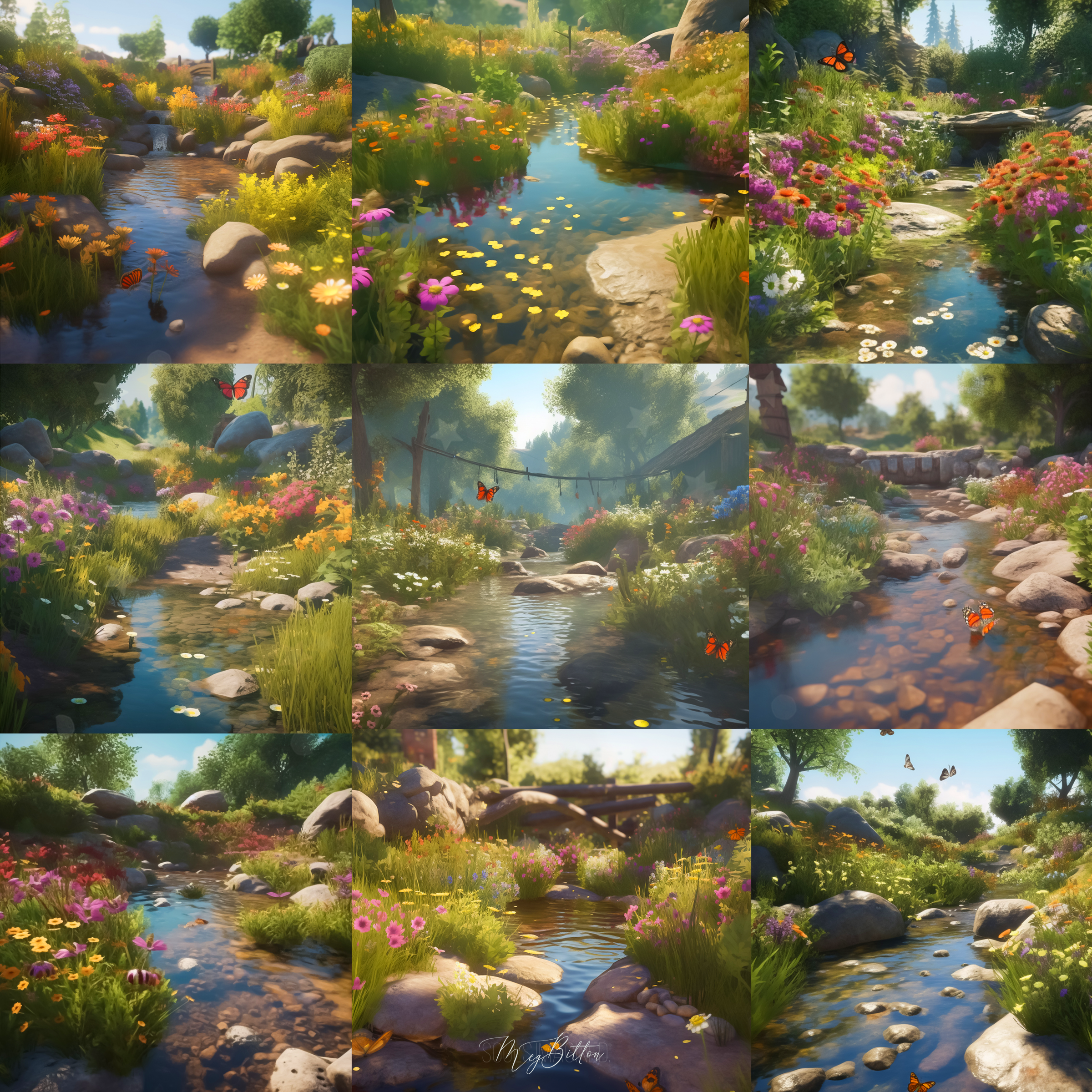 Spring Creeks Digital Background Bundle