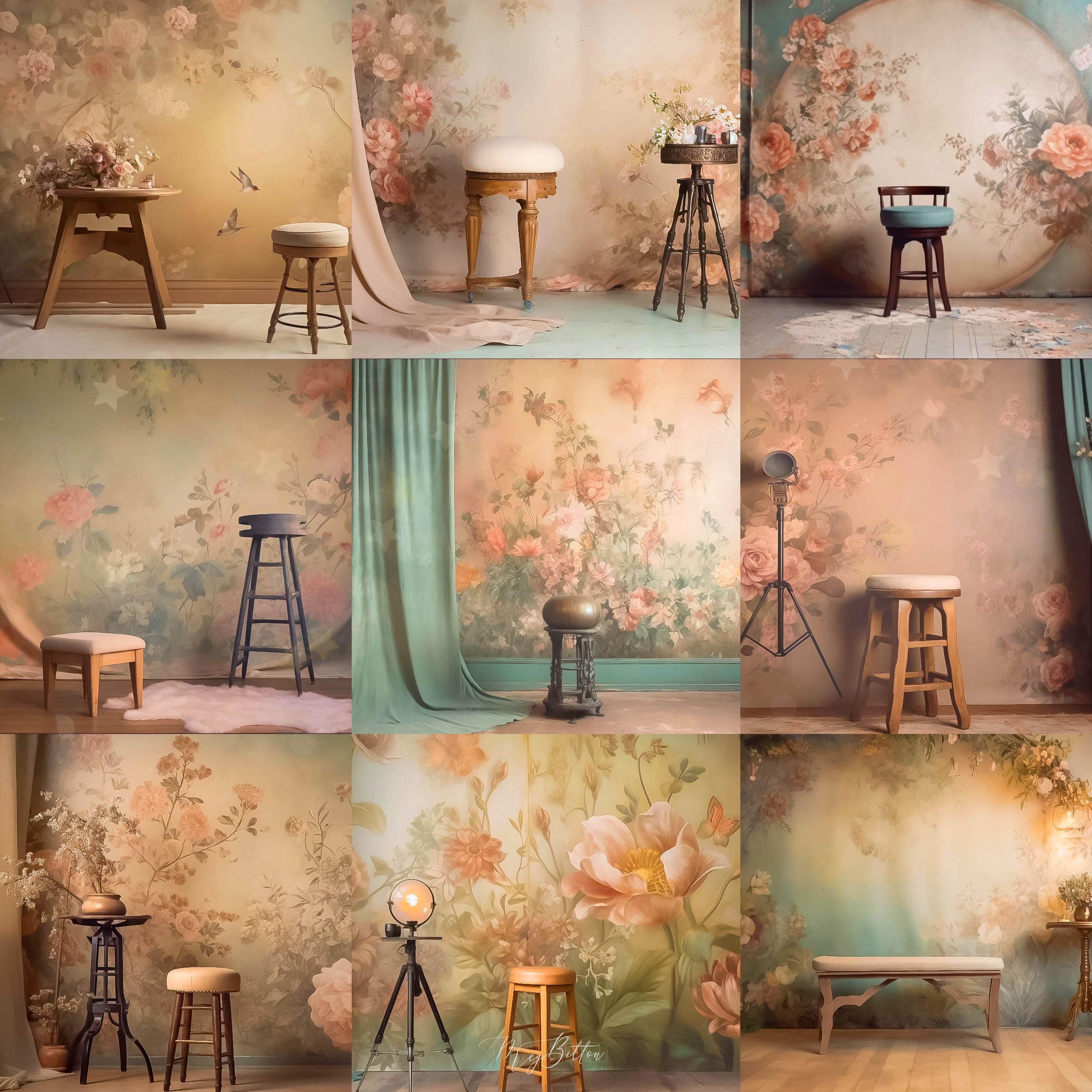 Vintage Studios Digital Background Bundle