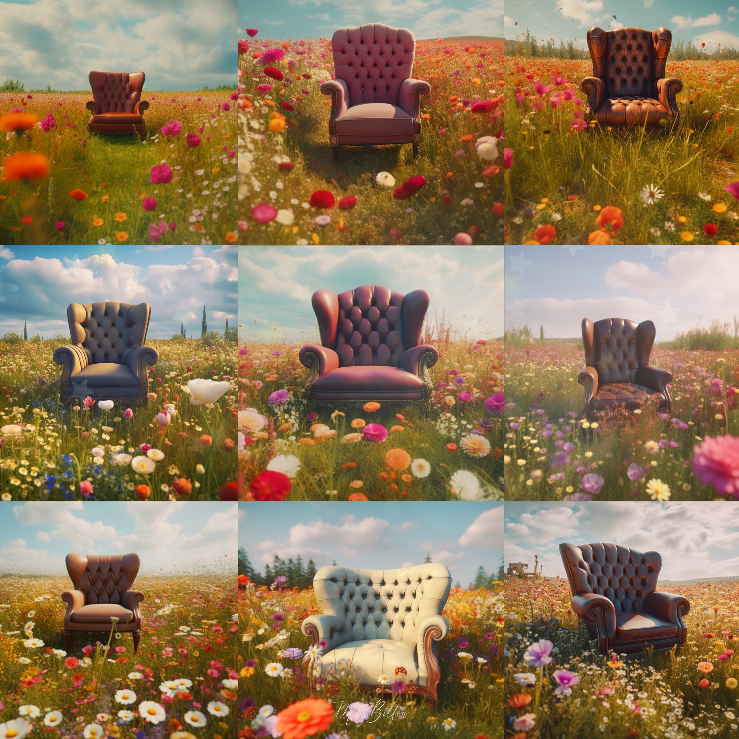 Wildflower Chair Digital Background Bundle