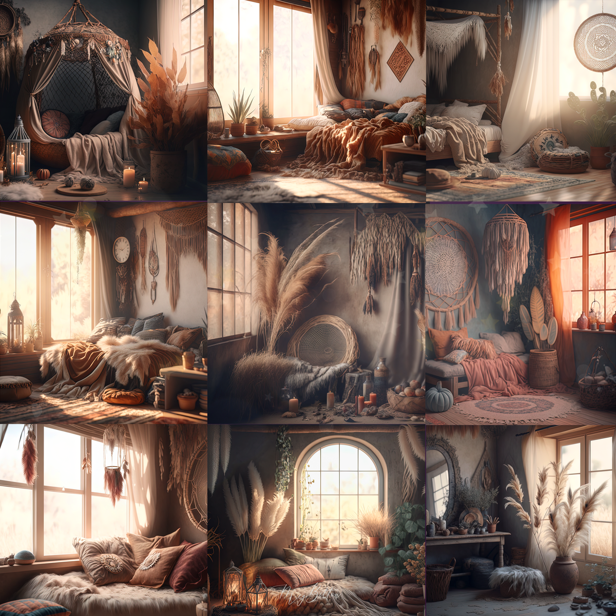 Boho Rooms Digital Background Bundle – Meg Bitton Productions