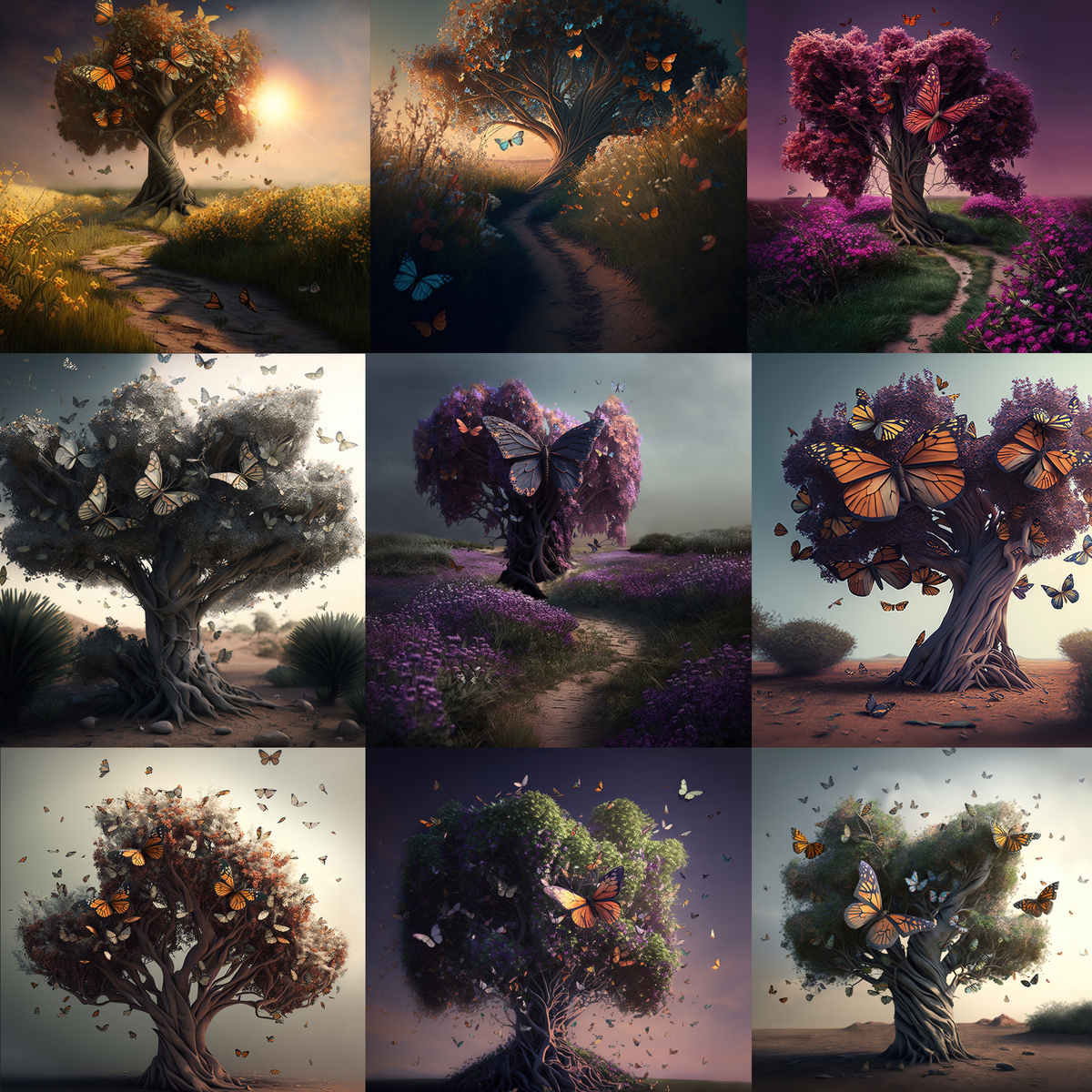 Butterfly Tree Digital Background Bundle - Meg Bitton Productions