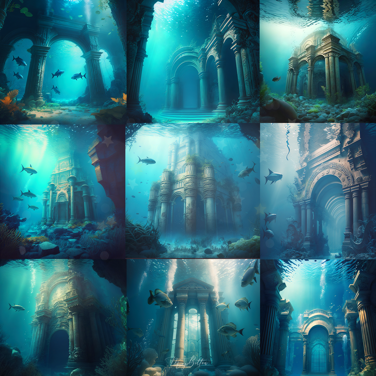 Atlantis Deep Atlantis Digital Background Bundle – Meg Bitton Productions