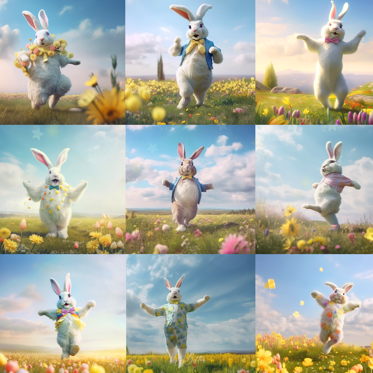 Easter Bunny Digital Background Bundle - Meg Bitton Productions