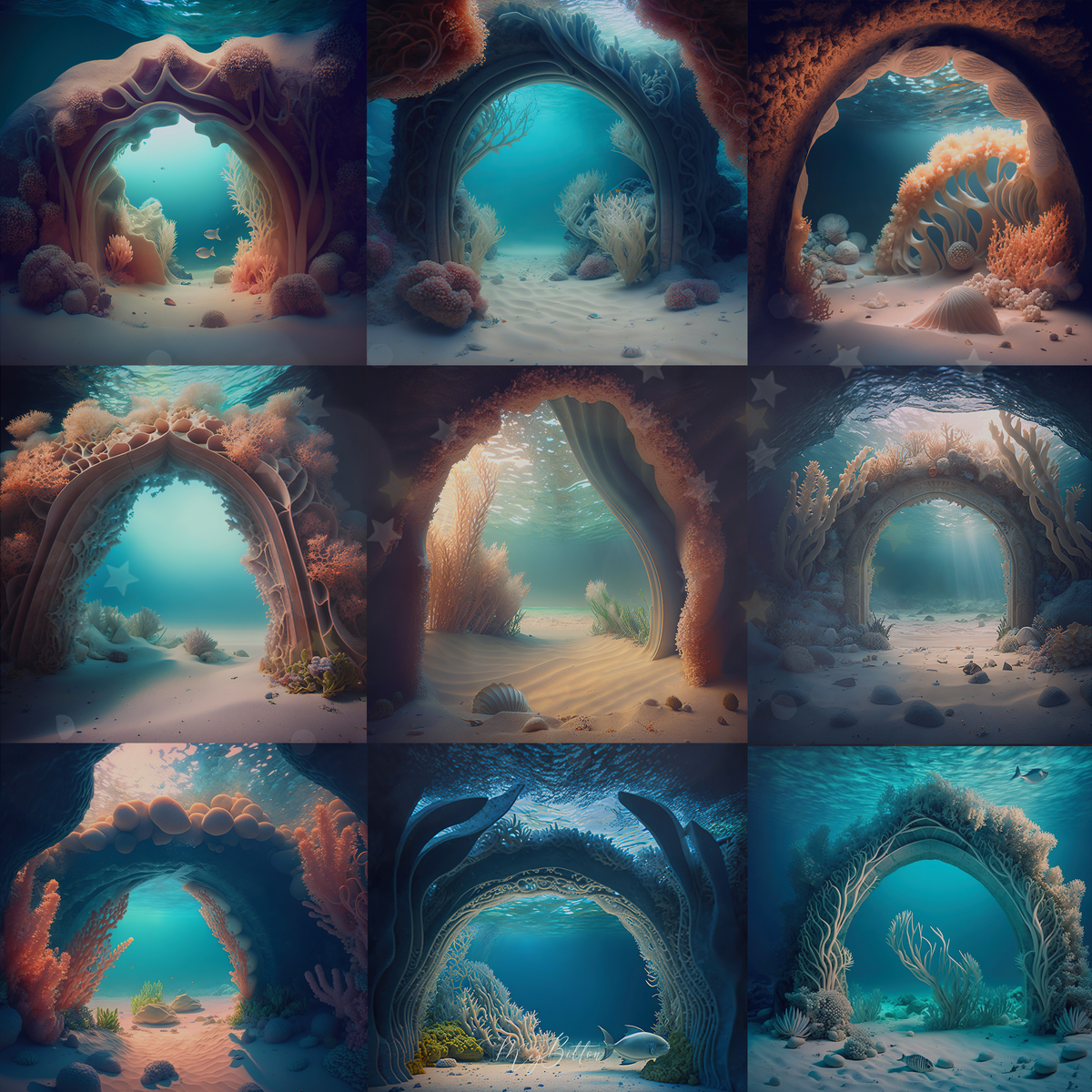 Underwater Arch Digital Background Bundle - Meg Bitton Productions
