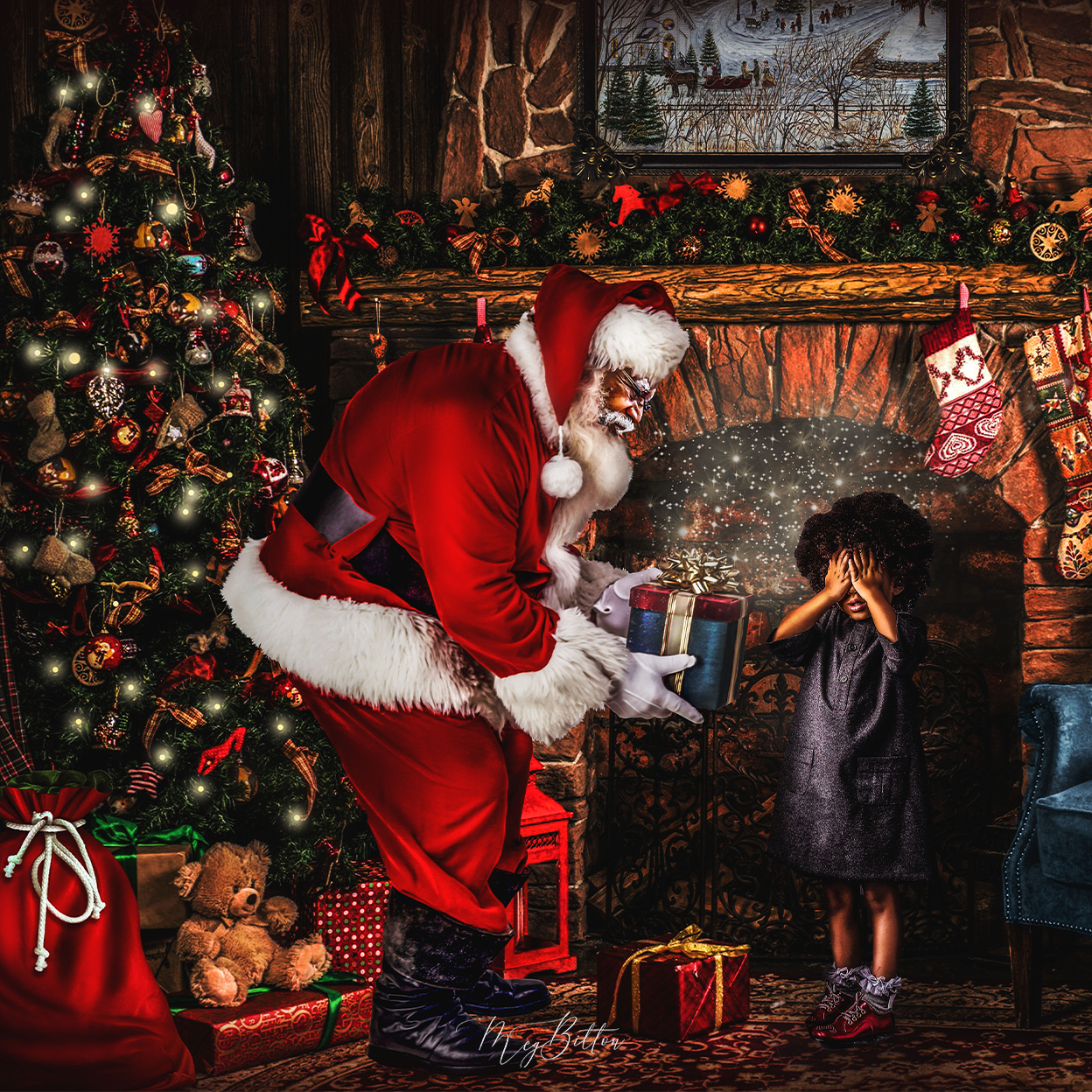 Digital Background: Santa Surprise - Meg Bitton Productions