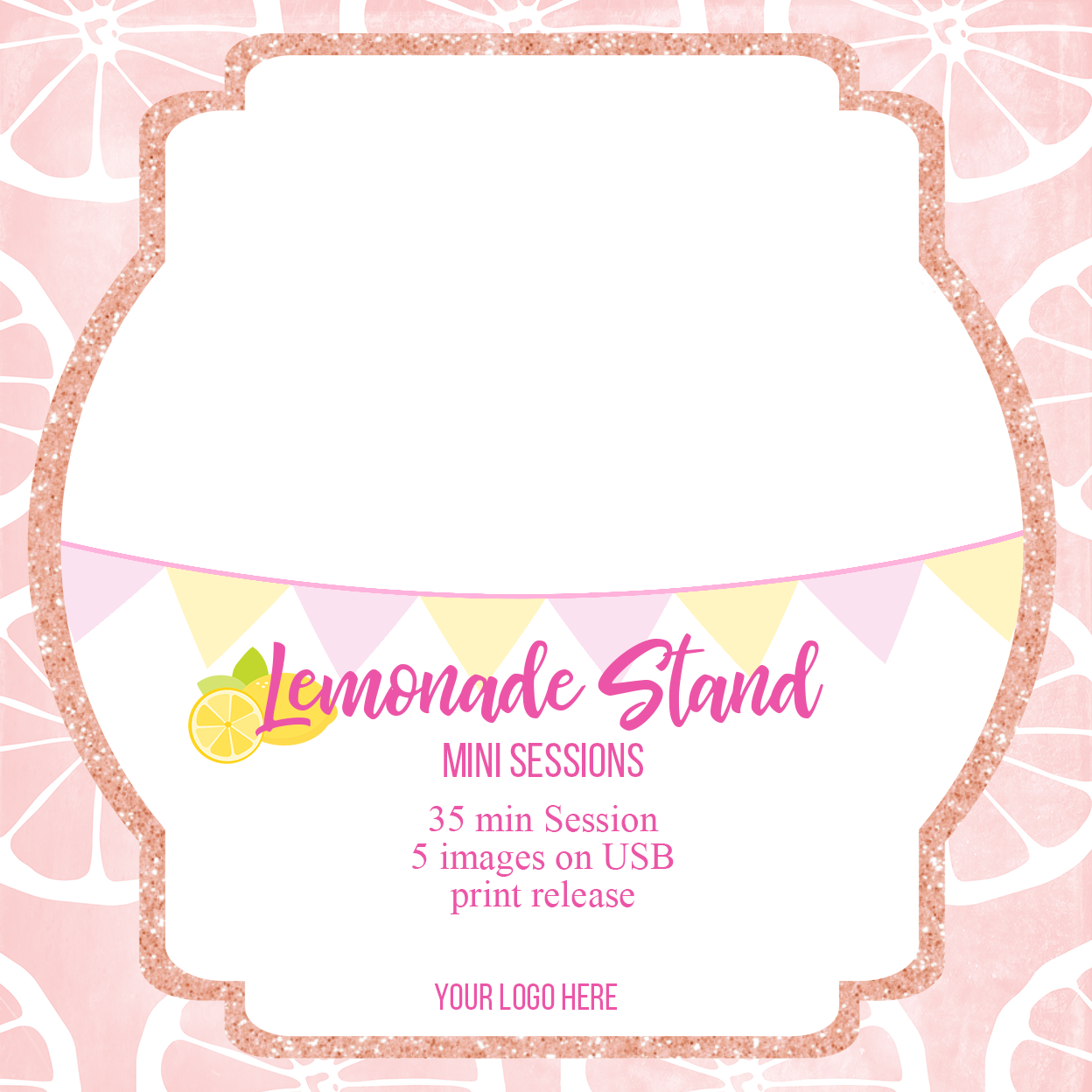 Lemonade Stand Mini Sessions Square Marketing Template - Meg Bitton Productions